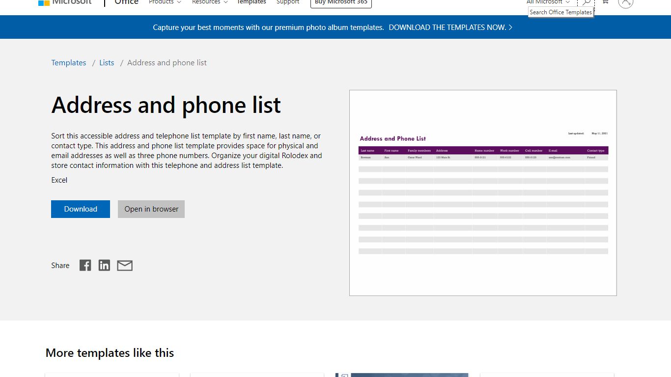 Address and phone list - templates.office.com